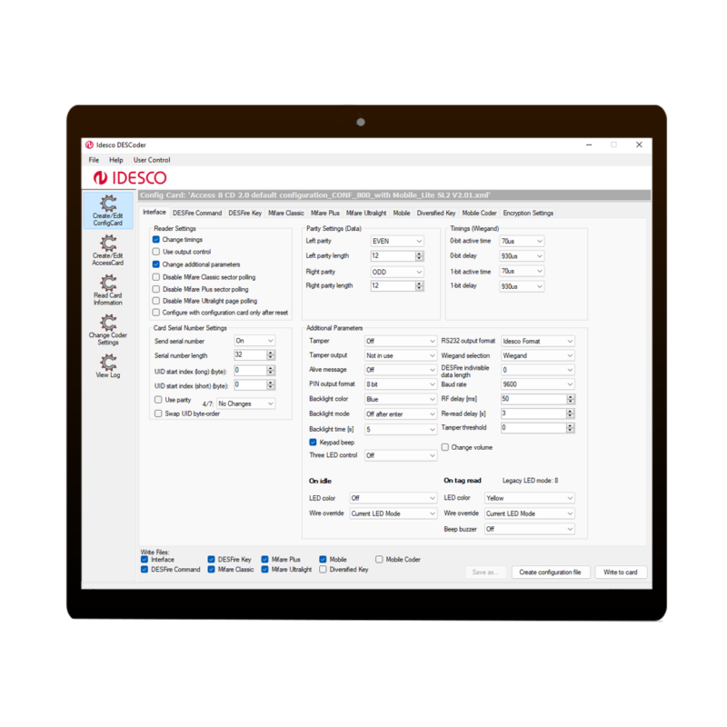 Programming tool for MIFARE DESFire readers, cards and reader configurations